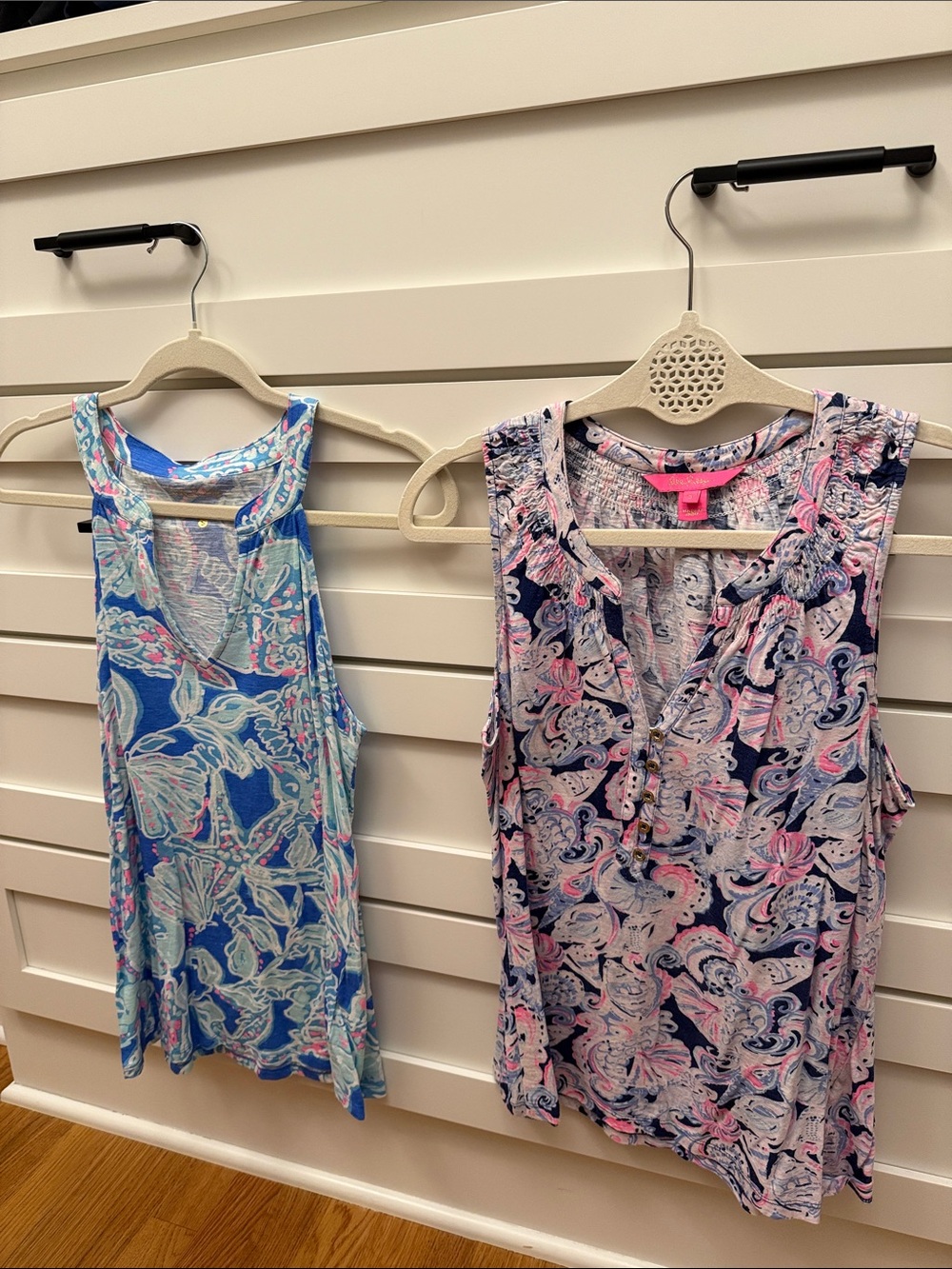 Lilly Pulitzer Paisley & Floral Tank Tops in Blue and Pink